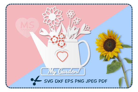 3G Watering Can Floral Paper Cut SVG: Bringing Botanical Charm to Your Creative Projects