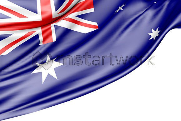 Australia Flag Isolated on White: A Versatile 3D Resource for Modern Design