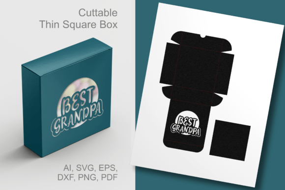 Best Grandpa Round Window Square Box SVG Template