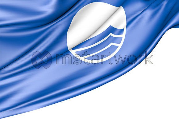 Blue Beach Flag Isolated on White: A Versatile 3D Design Asset