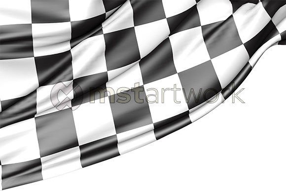 Checked Race Flag Isolated on White: A Versatile 3D Asset for Creative Projects