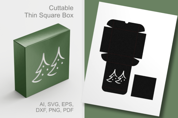 Couple of Xmas Trees Thin Square Box SVG: A Festive Packaging Solution