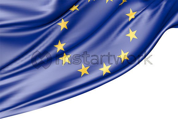 European Flag Isolated on White: A Versatile 3D Asset for Digital and Print Projects