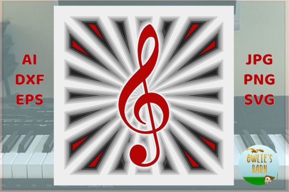 Layered Treble Key Square: Mastering 3D Musical Art Through Multi-Layer Design
