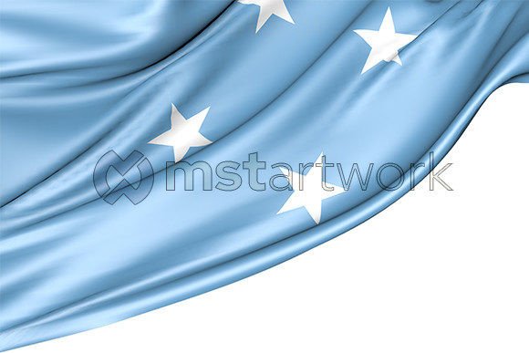 Micronesia Flag Isolated on White: A Versatile 3D Resource for Digital and Print Projects