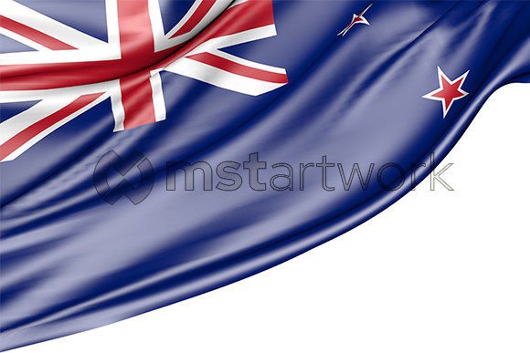 New Zealand Flag Isolated on White: A Versatile 3D Asset for Modern Design