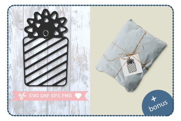 Present Box with Bows and Stripes SVG