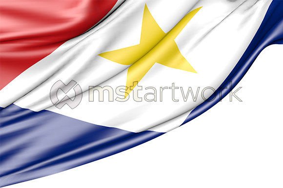 Saba Flag Isolated on White Background: Integrating High-Resolution Assets into Creative and Professional Workflows