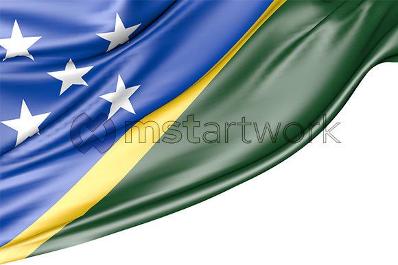 Solomon Islands Flag Isolated on White: Integrating High-Resolution Assets into Creative Workflows