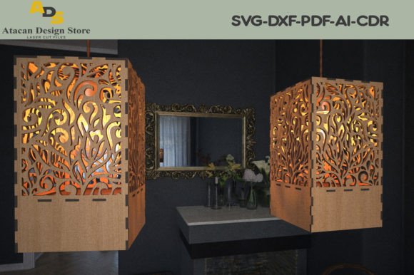 Wood Modern Pendant Box Chandelier: A Versatile Laser Cut Design for Makers and Businesses