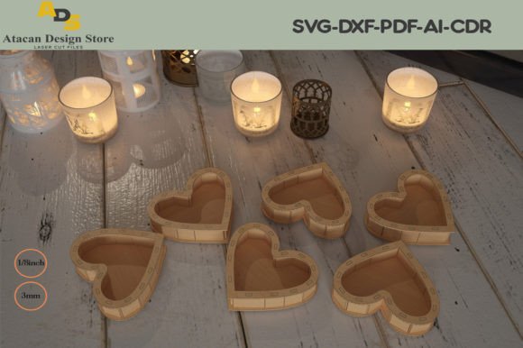 Wooden Heart Shaped Gift Box Laser Files