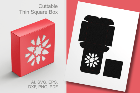 Xmas Ornament Window Square Box Template